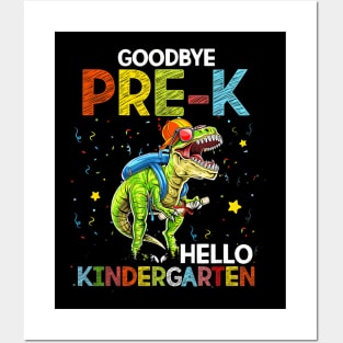 Dinosaur  Pre-K Hello Kindergarten Last Day Of School Posters and Art